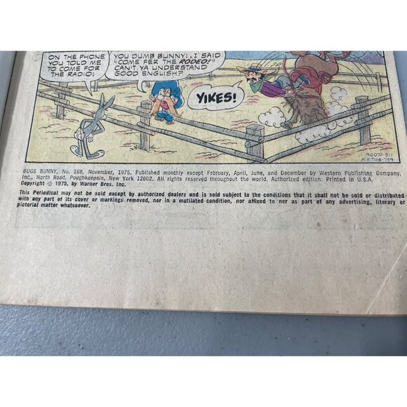 Whitman Bugs Bunny #168 Bronco Buster Bunny November 1975 Comic Bagged Boarded - Picture 7 of 7